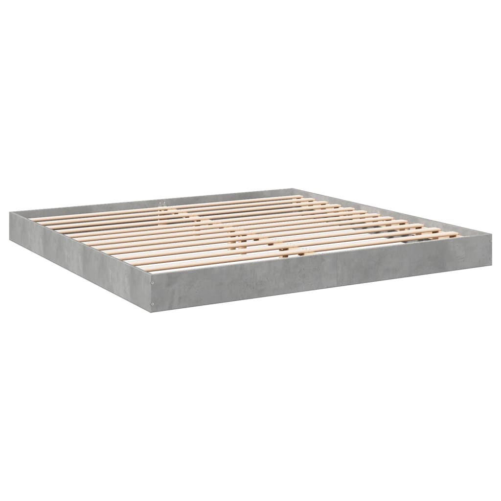 Bed frame concrete grey 180x200 cm wood material