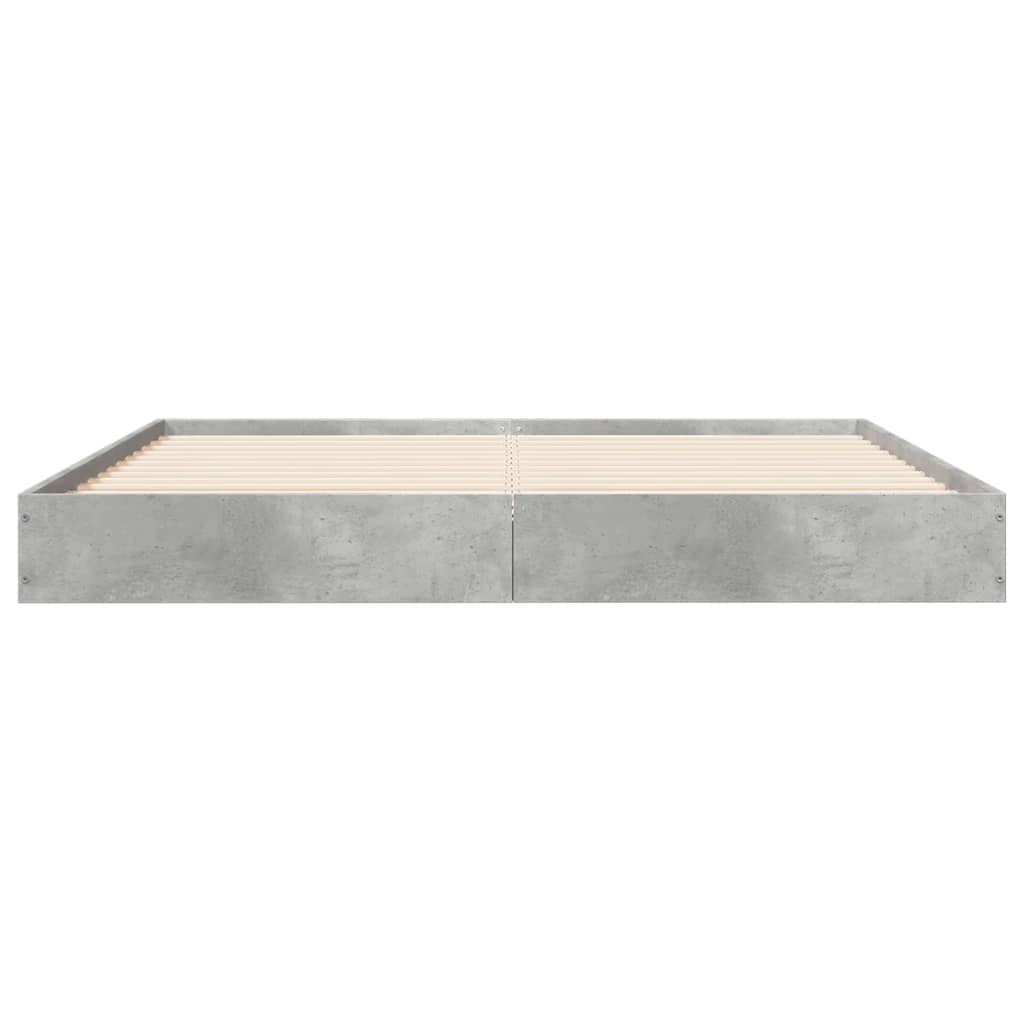 Bed frame concrete grey 160x200 cm wood material
