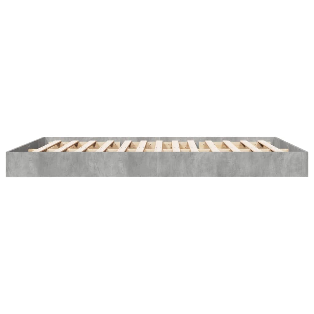 Bed frame concrete grey 160x200 cm wood material