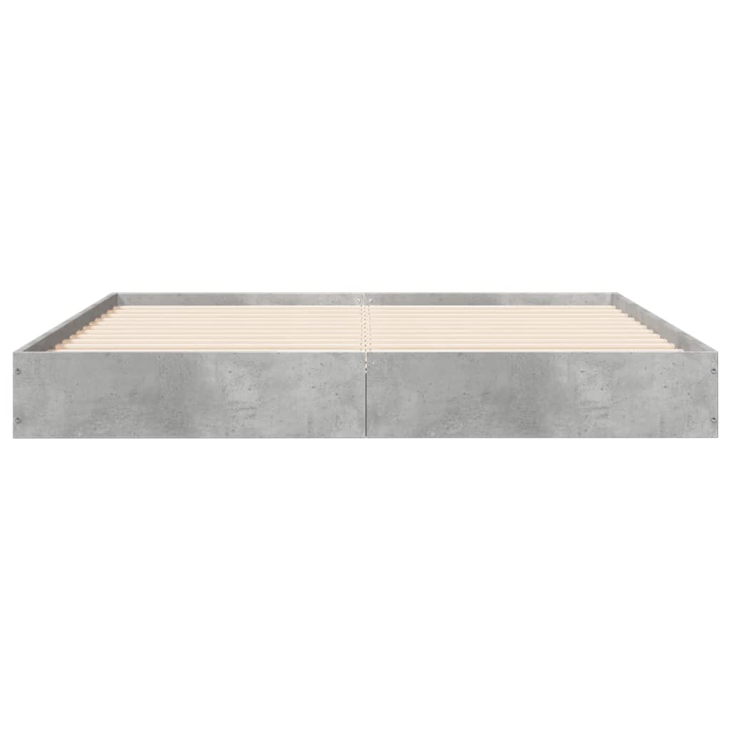 Bed frame concrete grey 140x200 cm wood material