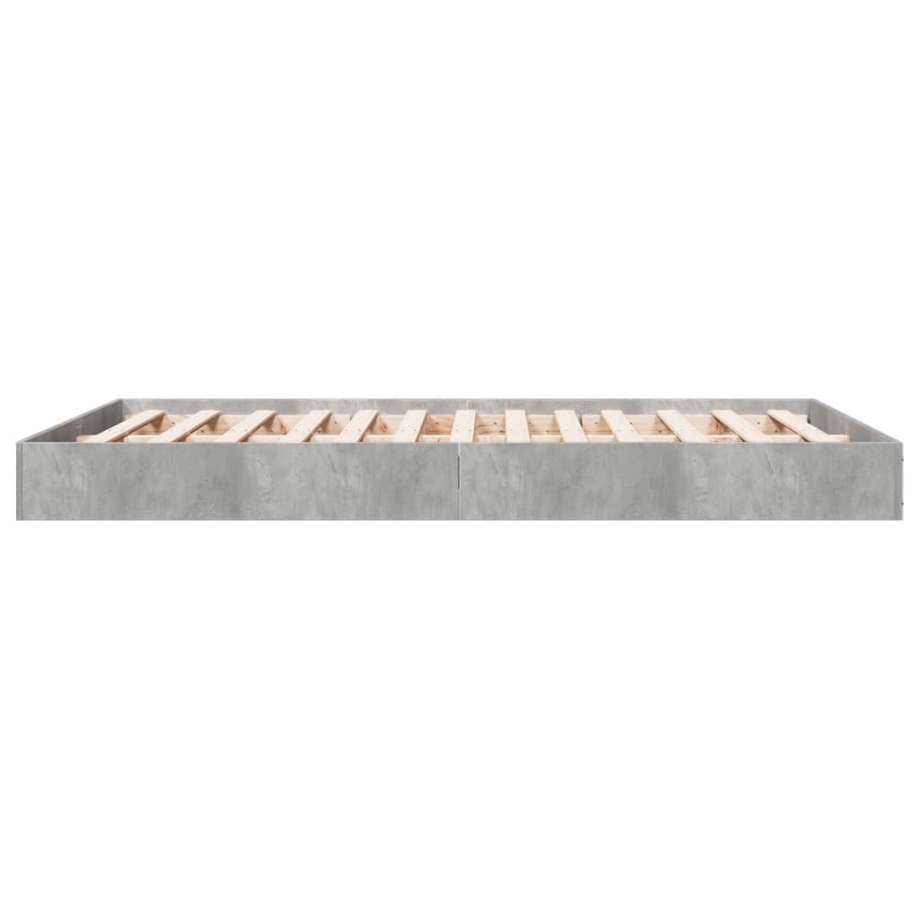 Bed frame concrete grey 140x200 cm wood material