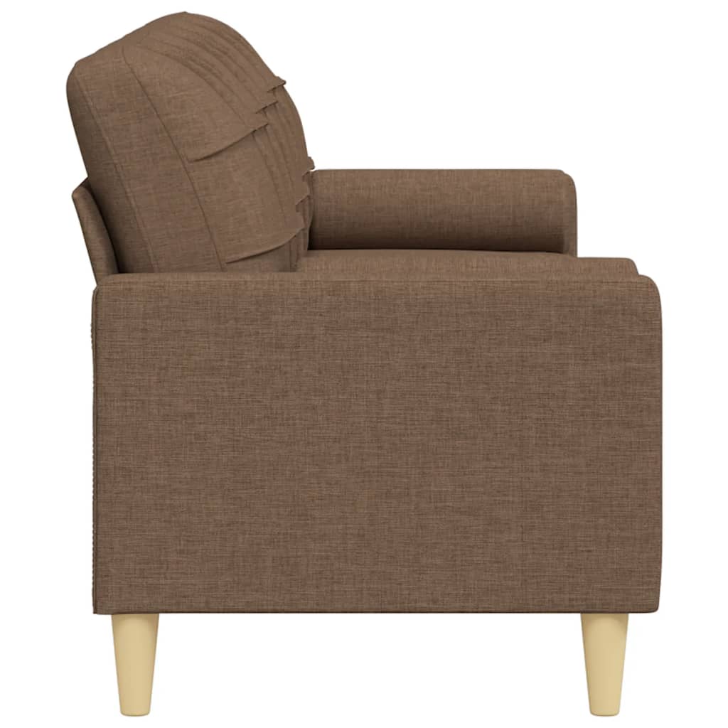3-Sitzer-Sofa mit Zierkissen Braun 210 cm Stoff