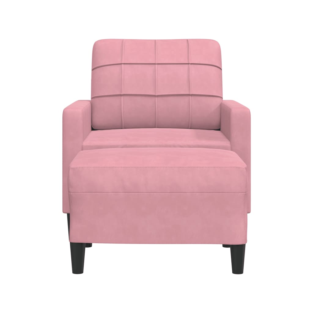 Sessel mit Hocker Rosa 60 cm Samt