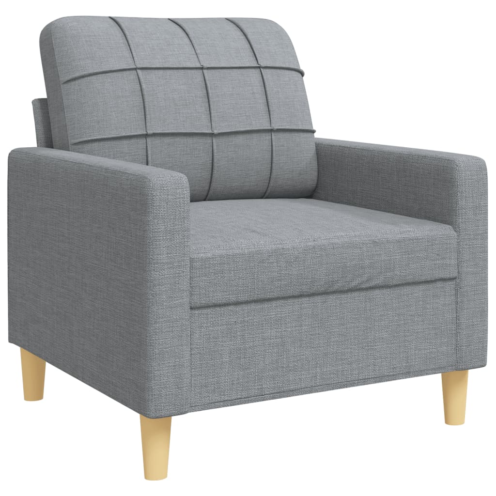 Ensemble de canapé 3 pièces en tissu gris clair