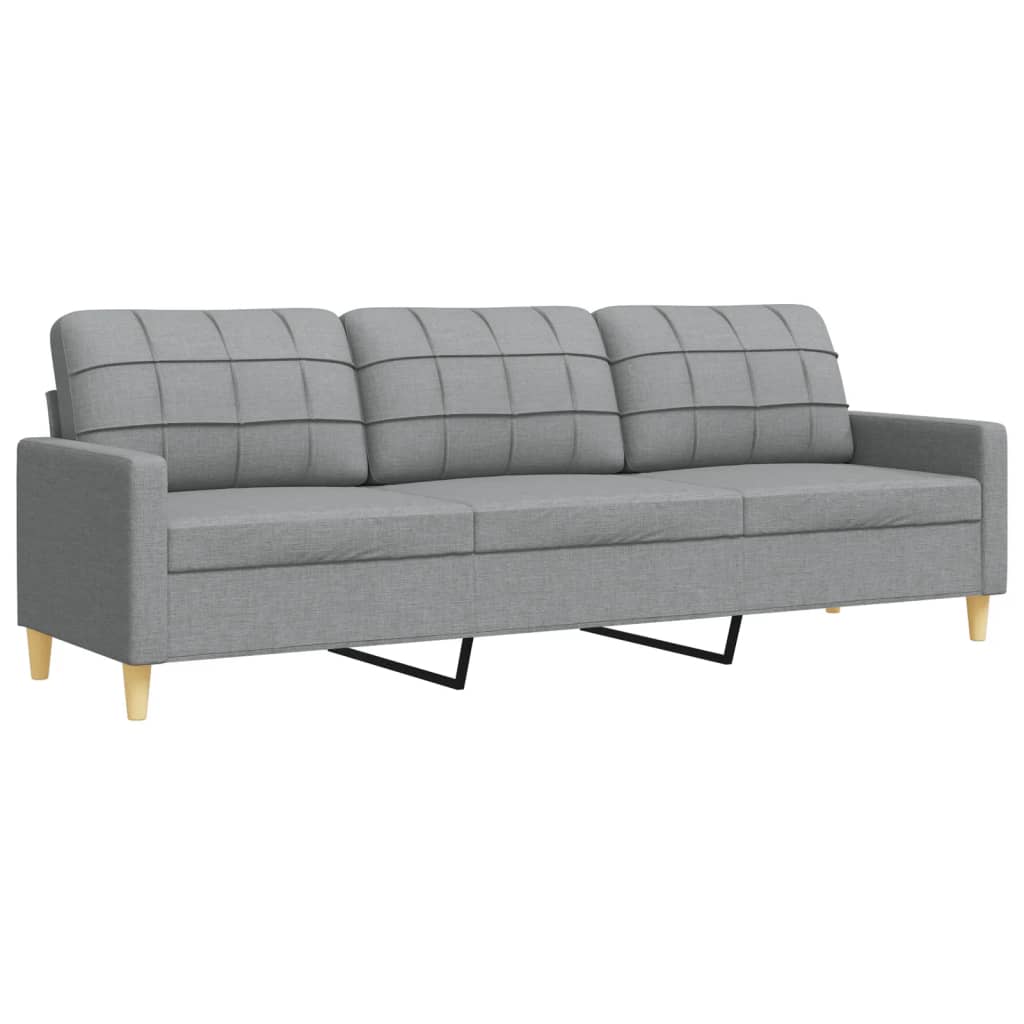 Ensemble de canapé 3 pièces en tissu gris clair