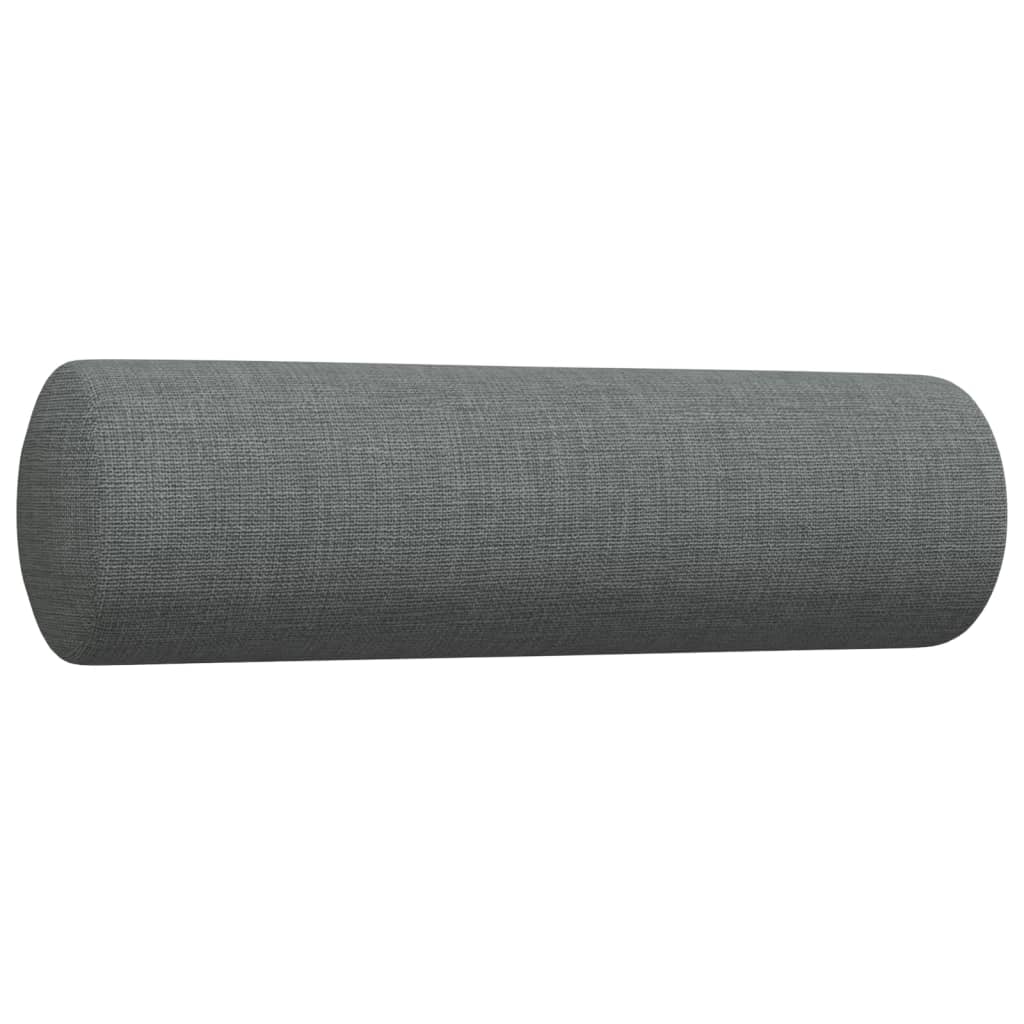 Ensemble de canapé 3 pièces avec coussins décoratifs en tissu gris foncé