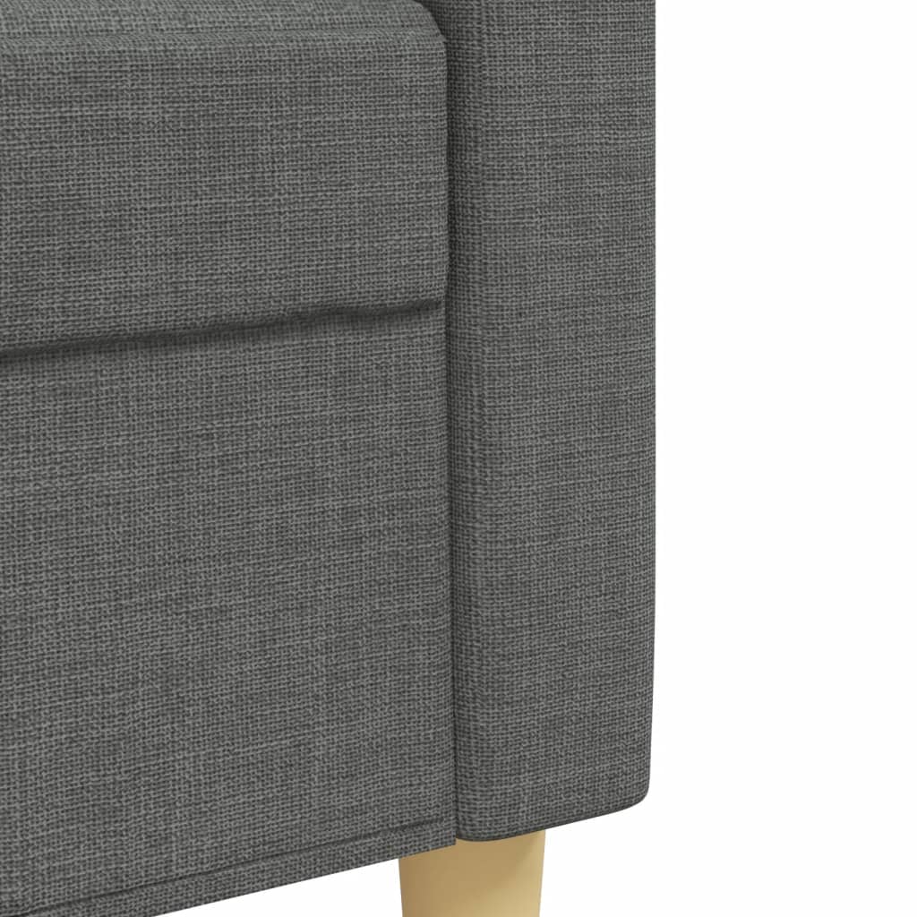 Ensemble de canapé 3 pièces avec coussins décoratifs en tissu gris foncé