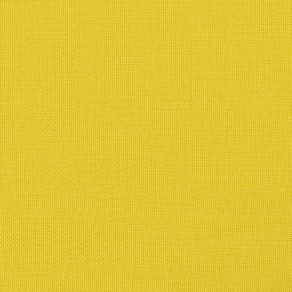 3-piece sofa set with decorative cushions in light yellow fabric
