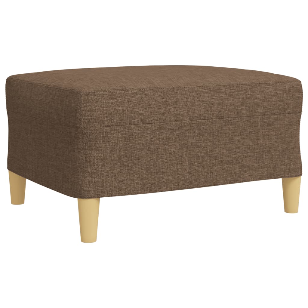 3-piece sofa set with footstool brown fabric