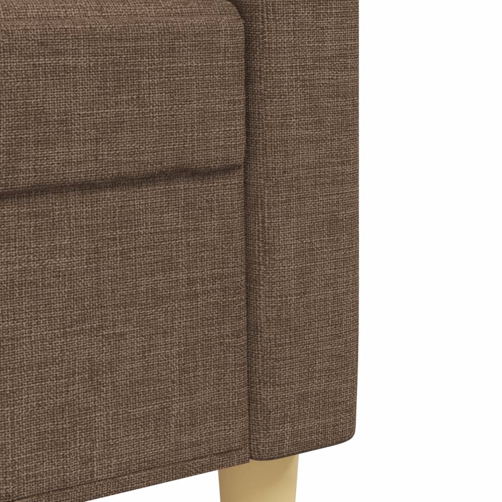 3-piece sofa set with footstool brown fabric