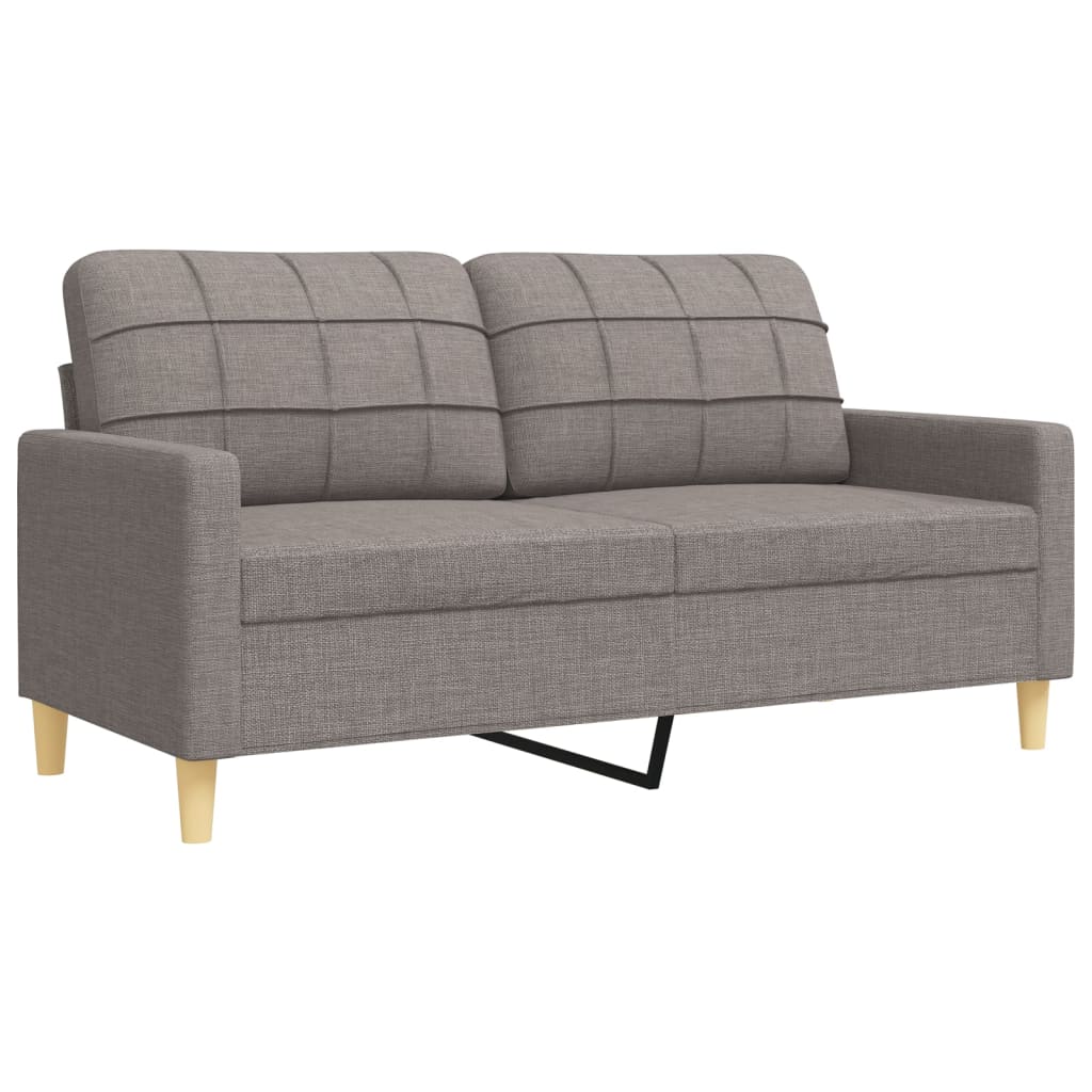 3-piece sofa set with footstool in taupe fabric