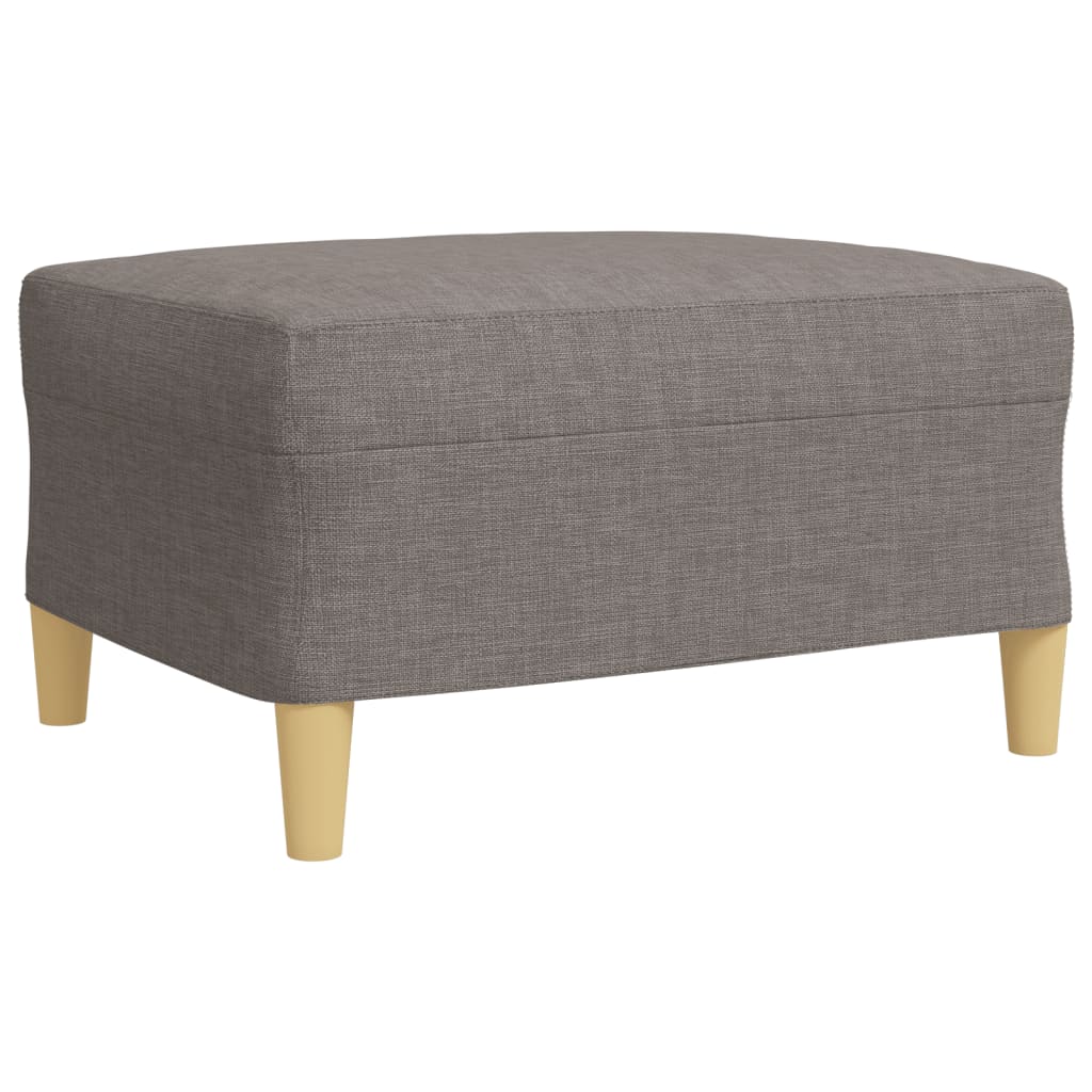 3-piece sofa set with footstool in taupe fabric