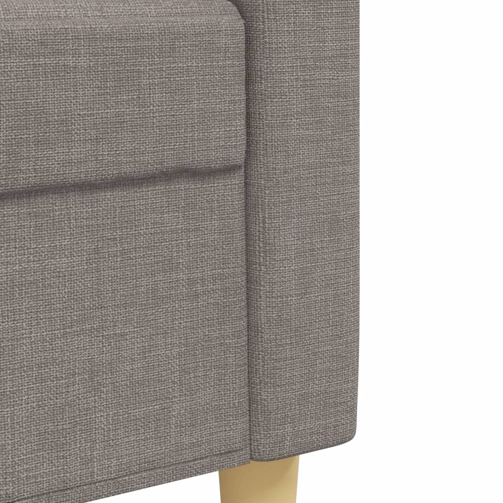 3-piece sofa set with footstool in taupe fabric