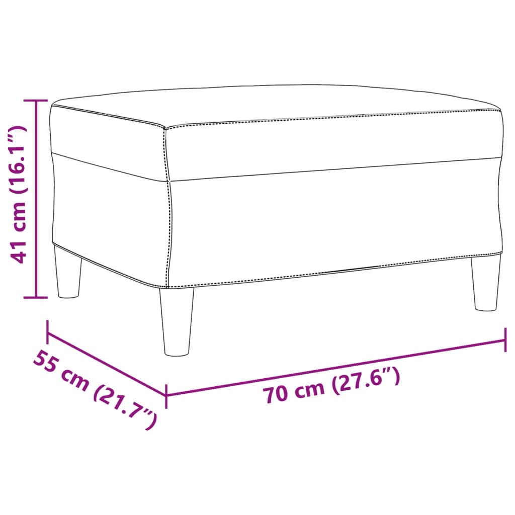 3-piece sofa set with footstool in taupe fabric