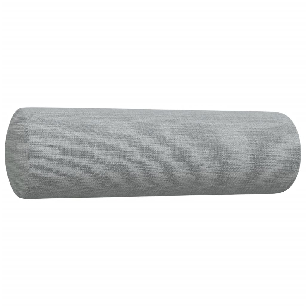 2-piece sofa set with decorative cushions in light grey fabric