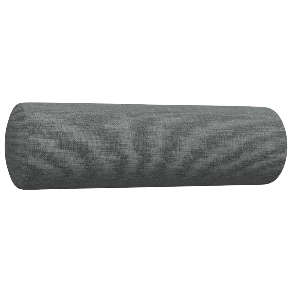 Ensemble de canapé 2 pièces avec coussins décoratifs en tissu gris foncé