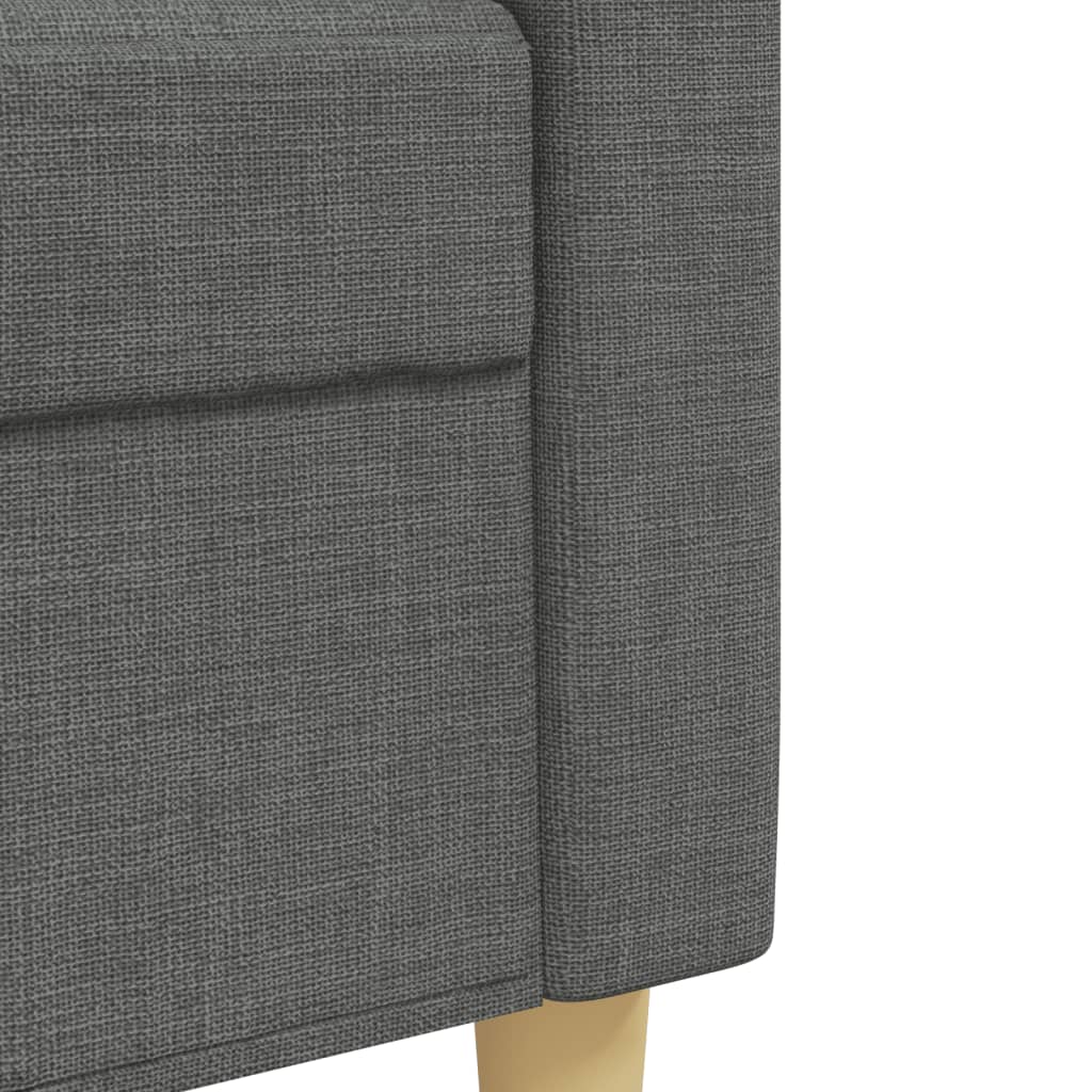 Ensemble de canapé 2 pièces avec coussins décoratifs en tissu gris foncé