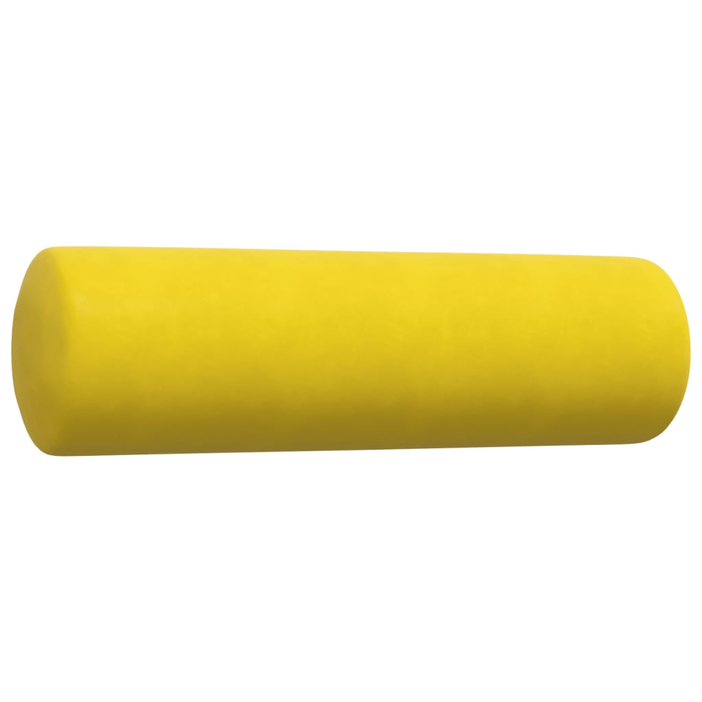 4-piece sofa set with cushions and bolsters yellow velvet