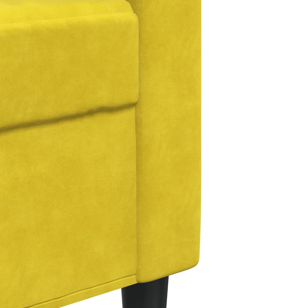 4-piece sofa set with cushions and bolsters yellow velvet