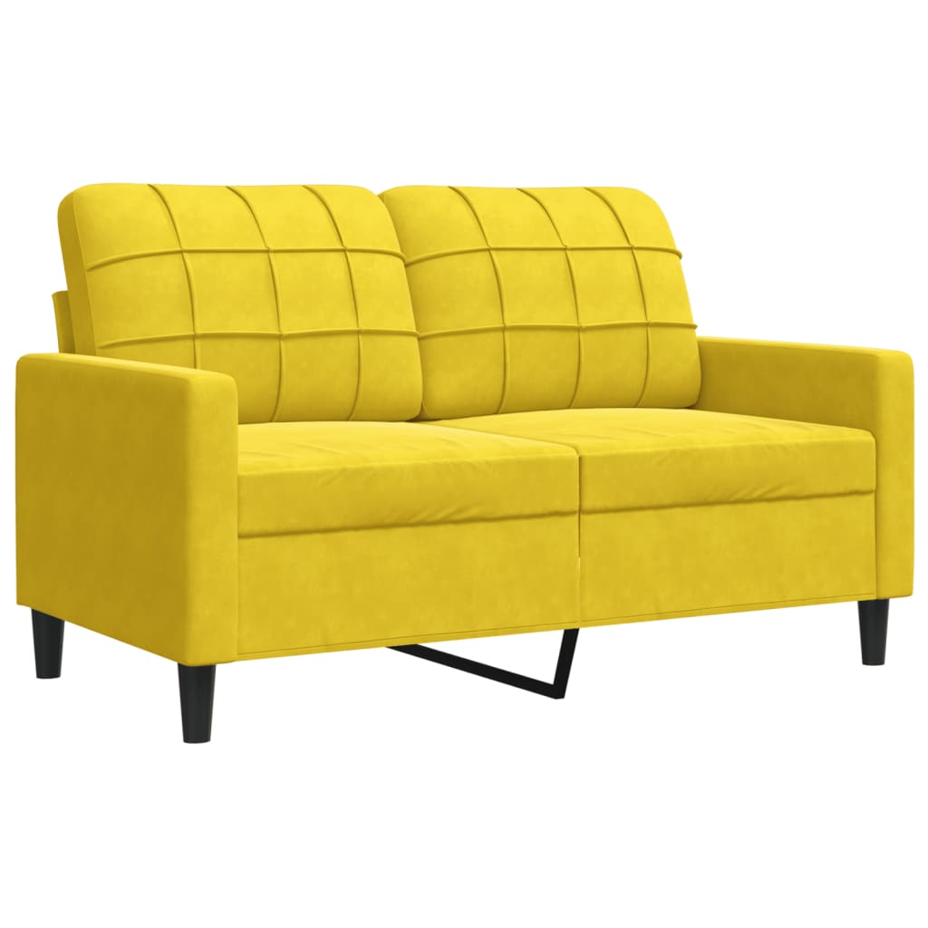 3-piece sofa set with cushions yellow velvet