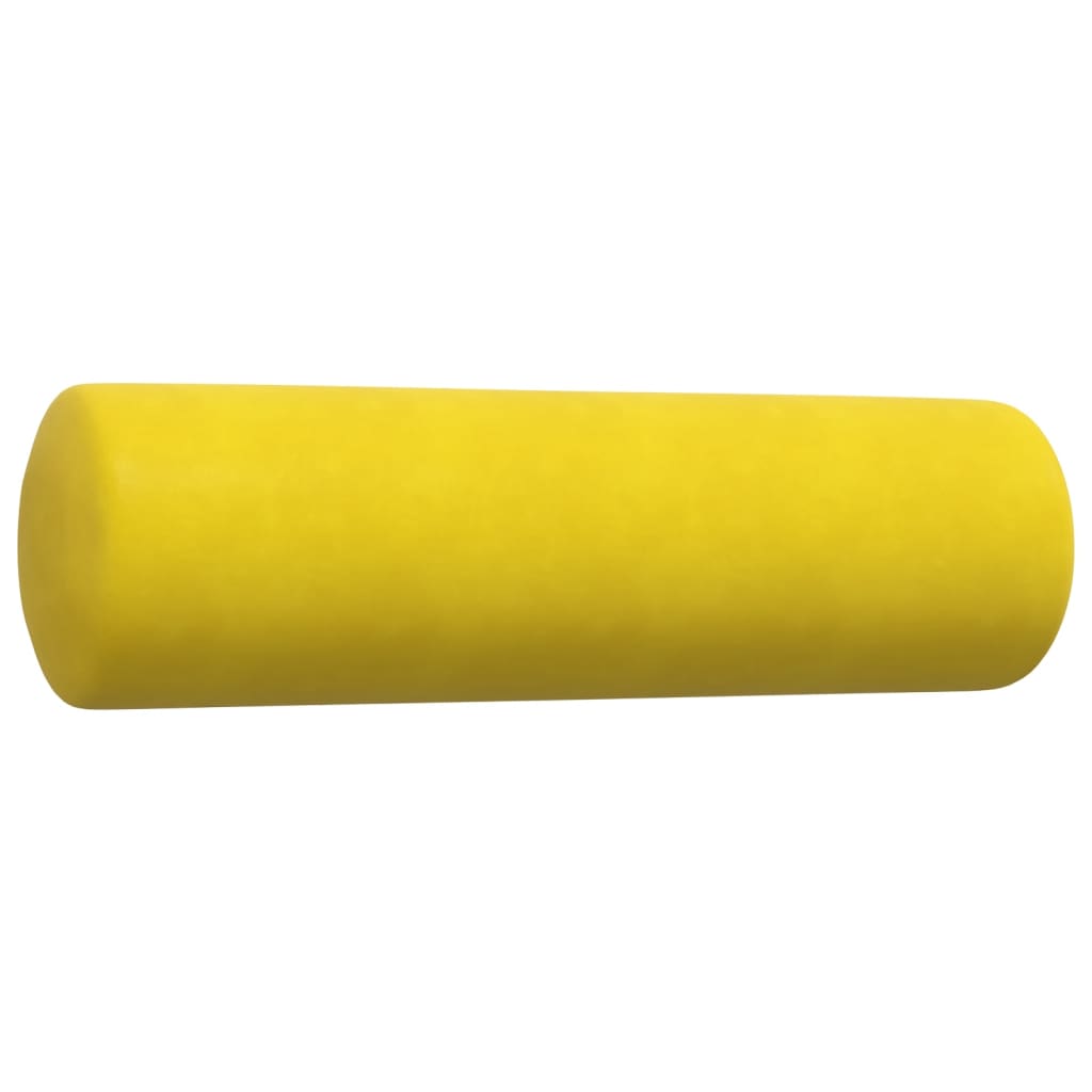 3-piece sofa set with cushions and neck rolls yellow velvet