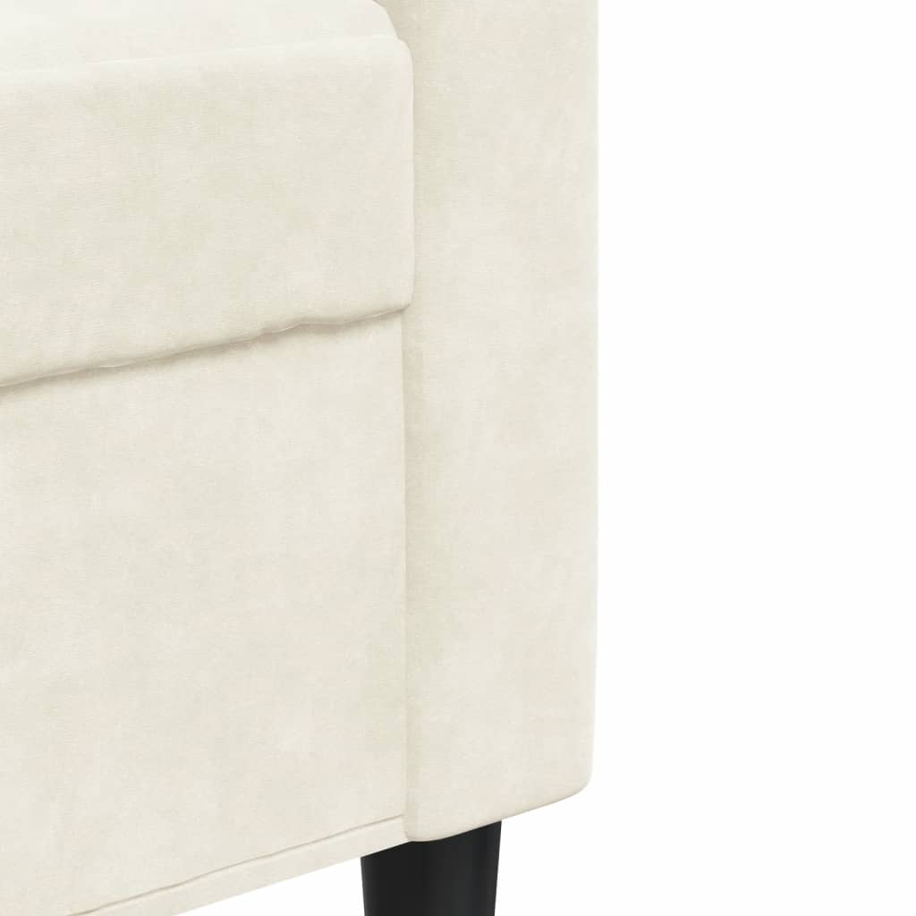 4-tlg. Sofagarnitur mit Kissen Creme Samt