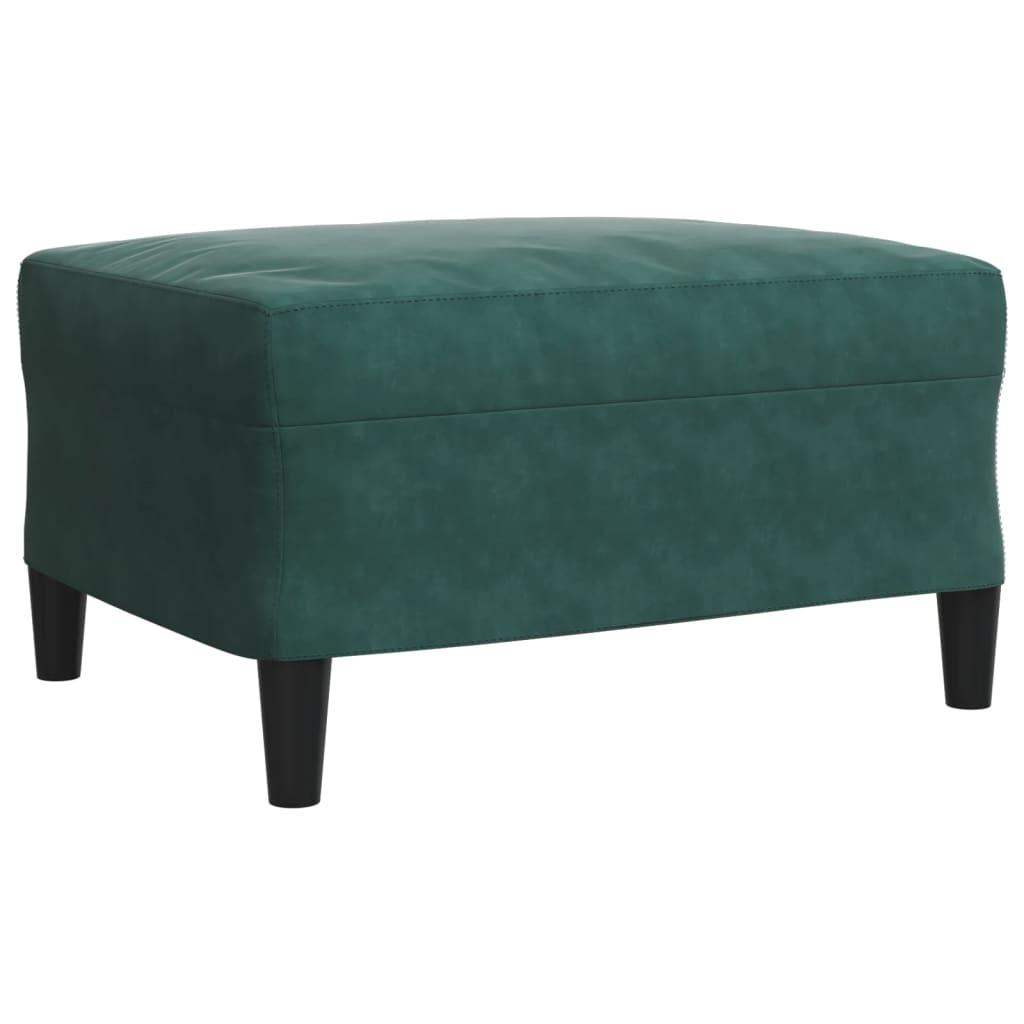 Ensemble de canapé 4 pièces avec coussins et protège-nuque en velours vert foncé