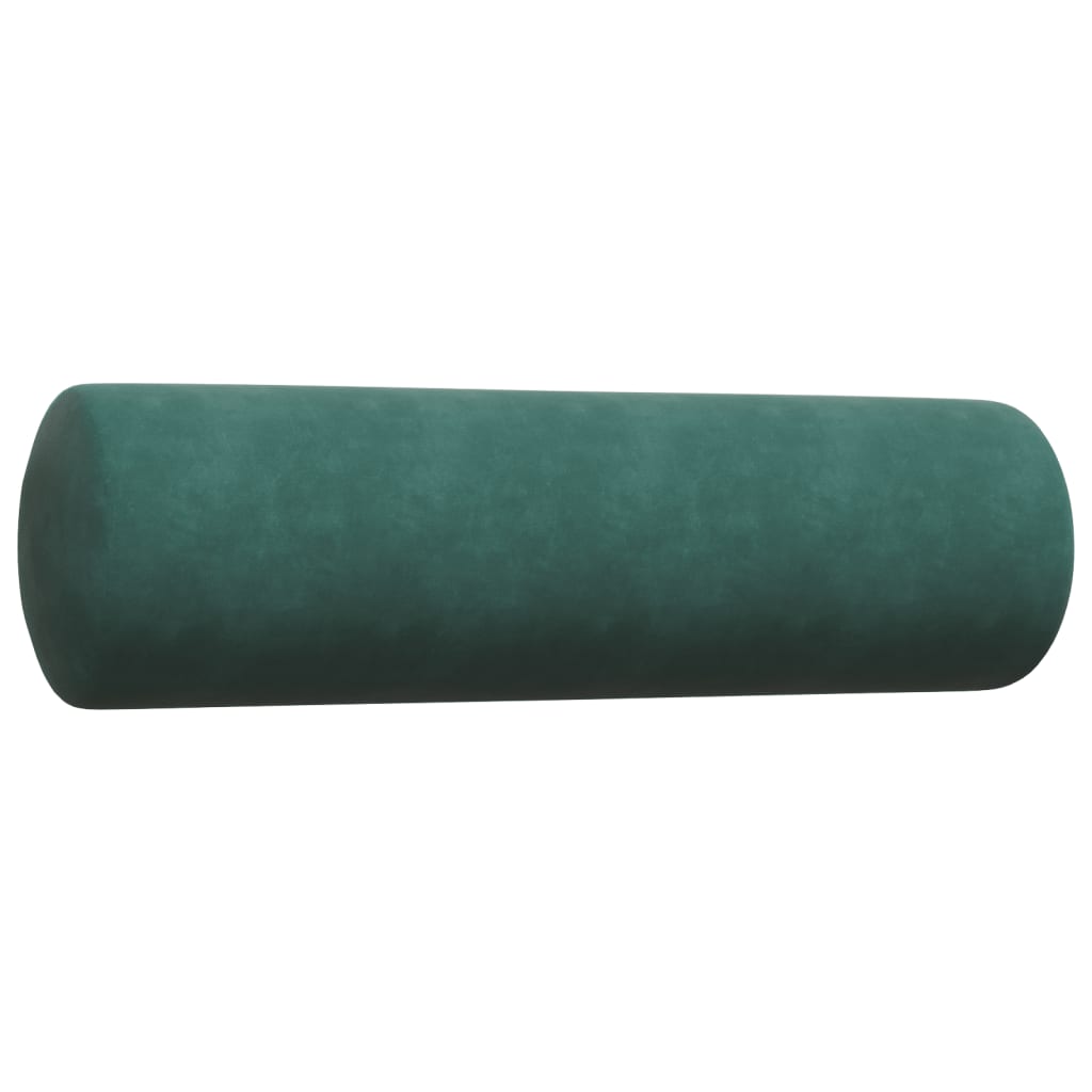 Ensemble de canapé 4 pièces avec coussins et protège-nuque en velours vert foncé