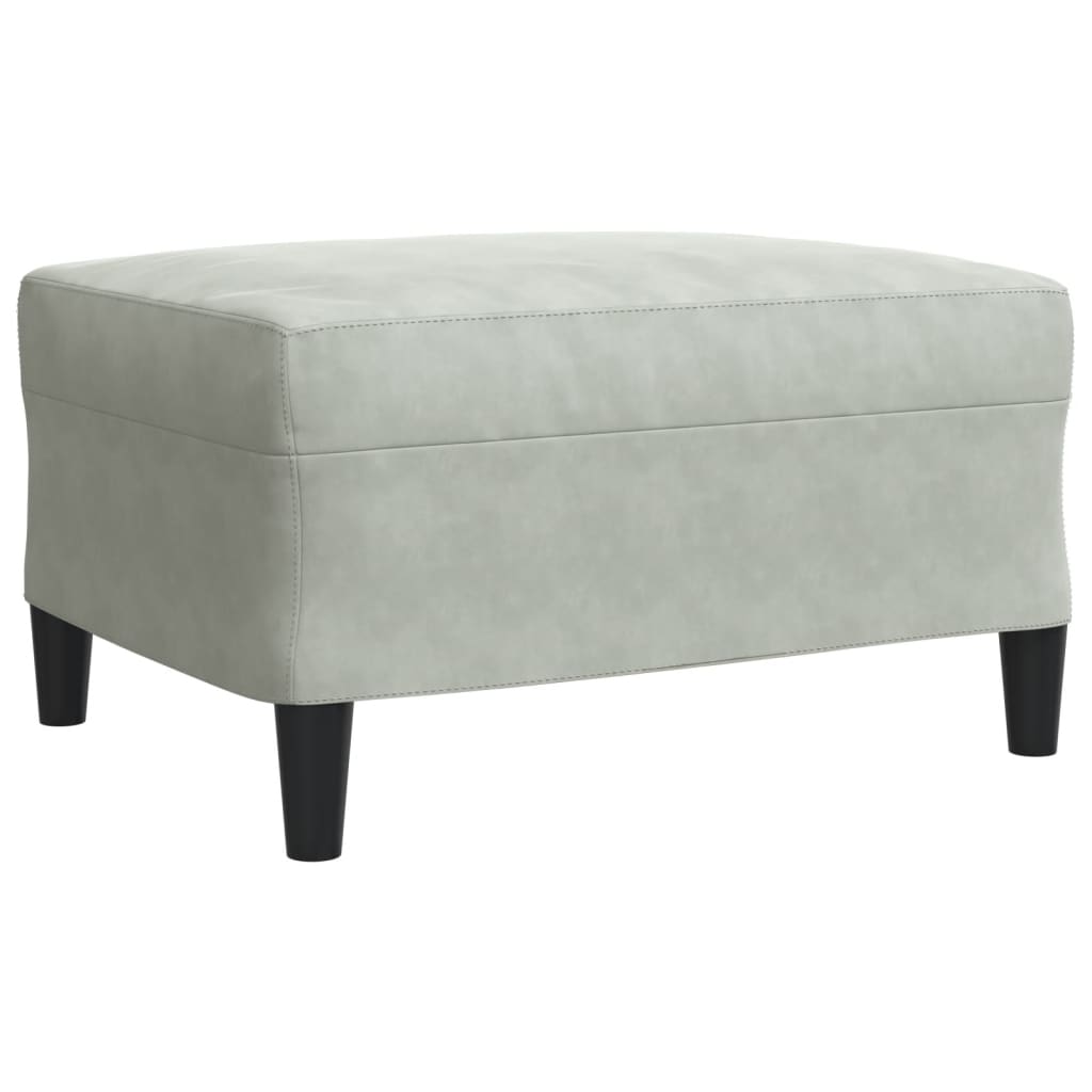 3-piece sofa set with cushions light grey velvet