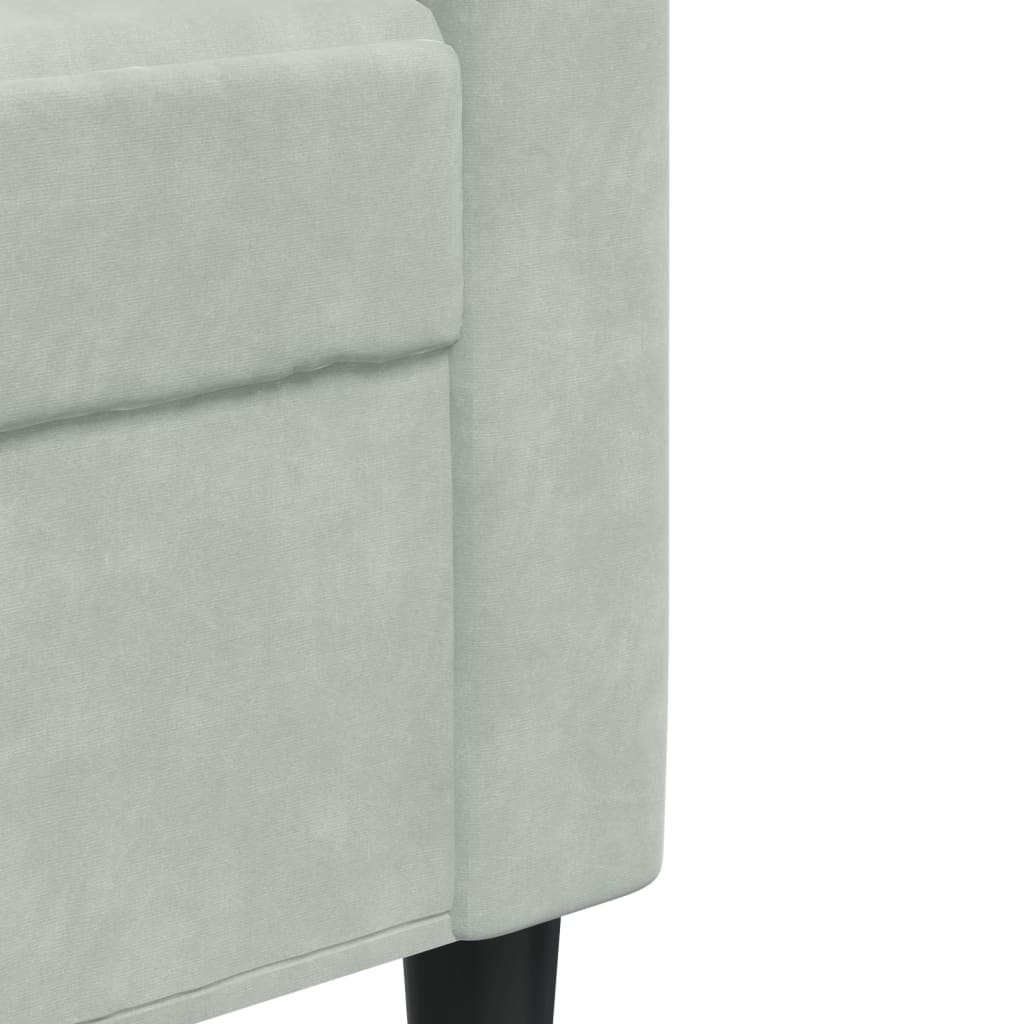 3-piece sofa set with cushions light grey velvet