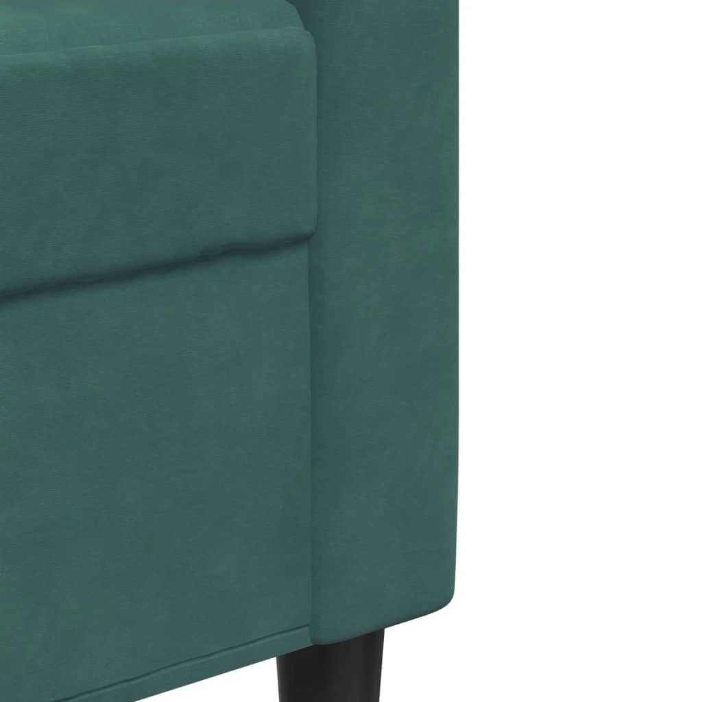 Ensemble de canapé 2 pièces avec coussins et protège-nuque en velours vert foncé