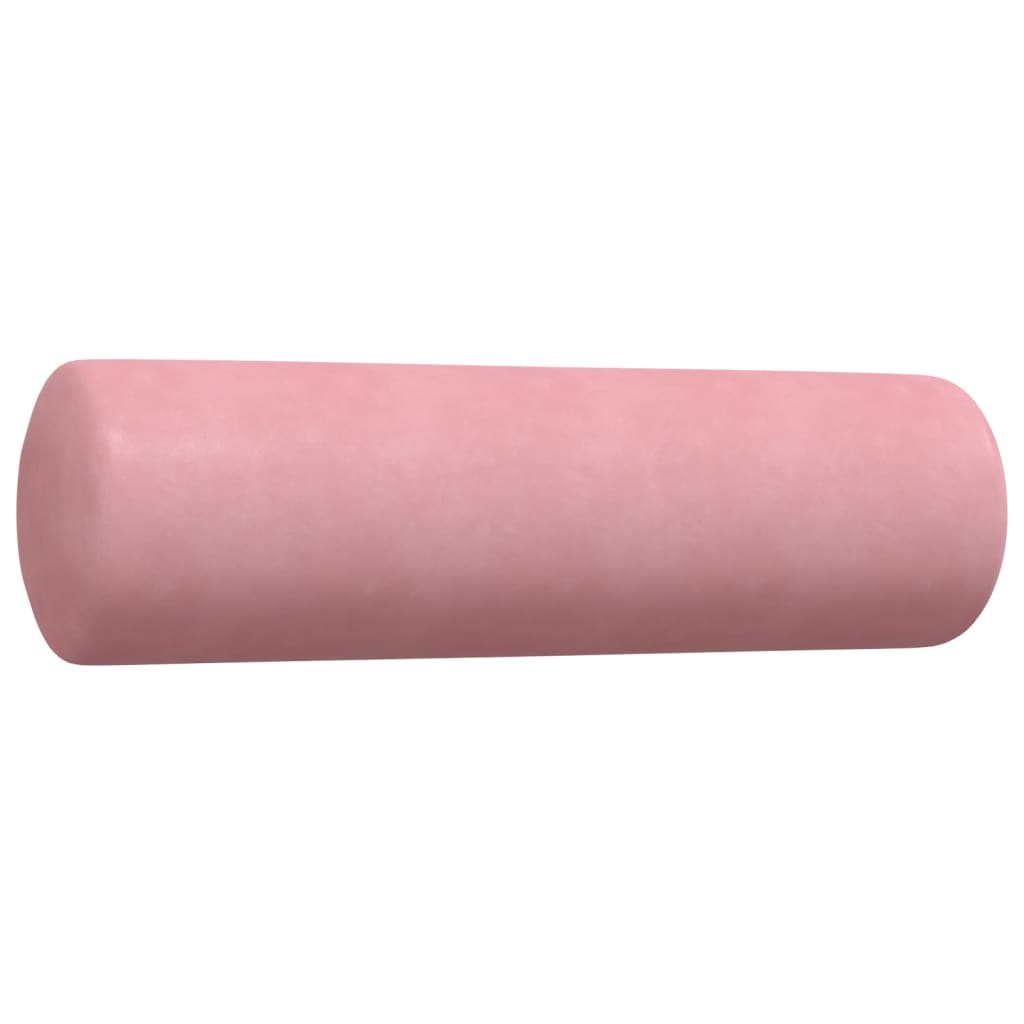Ensemble de canapé 2 pièces avec coussins et traversins en velours rose