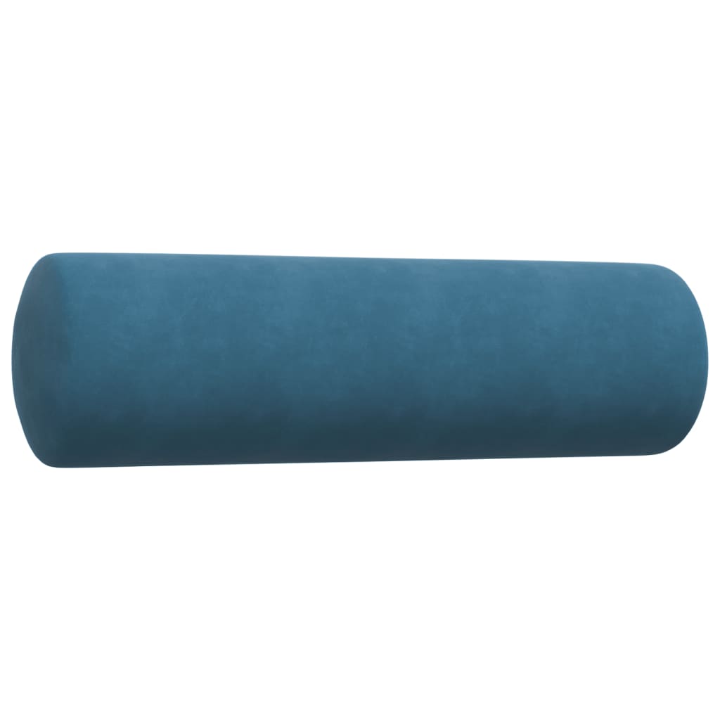 Ensemble de canapé 2 pièces avec coussins et appuie-tête en velours bleu