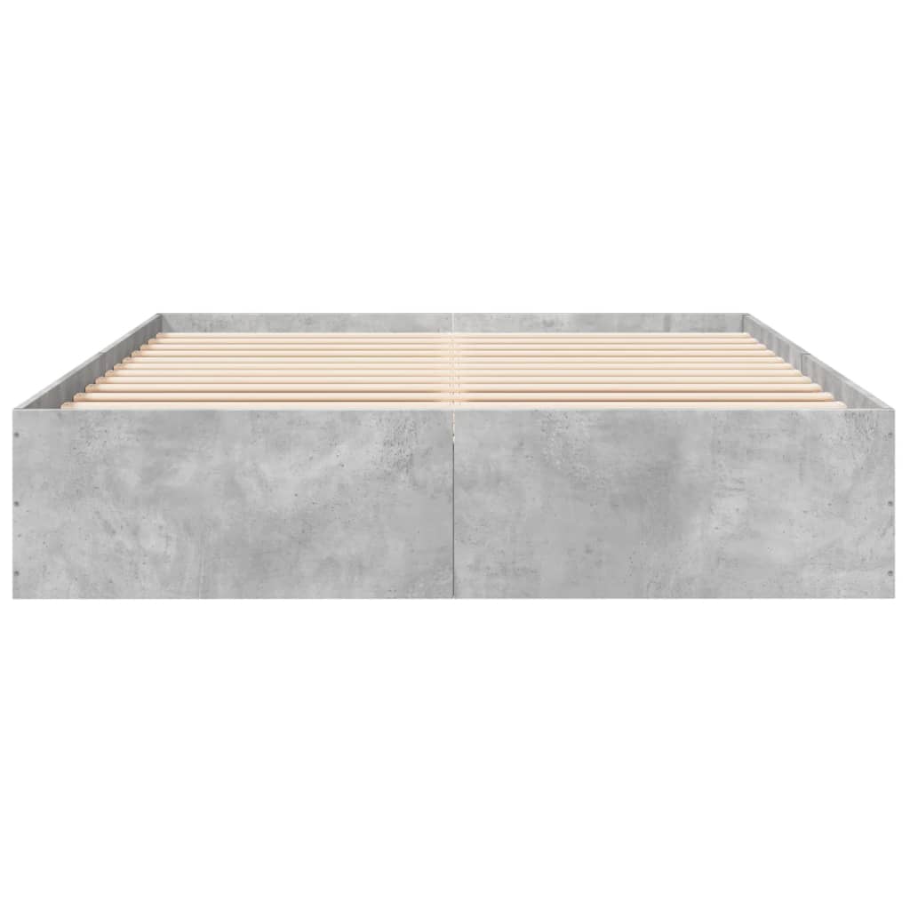 Bettgestell Betongrau 150x200 cm Holzwerkstoff