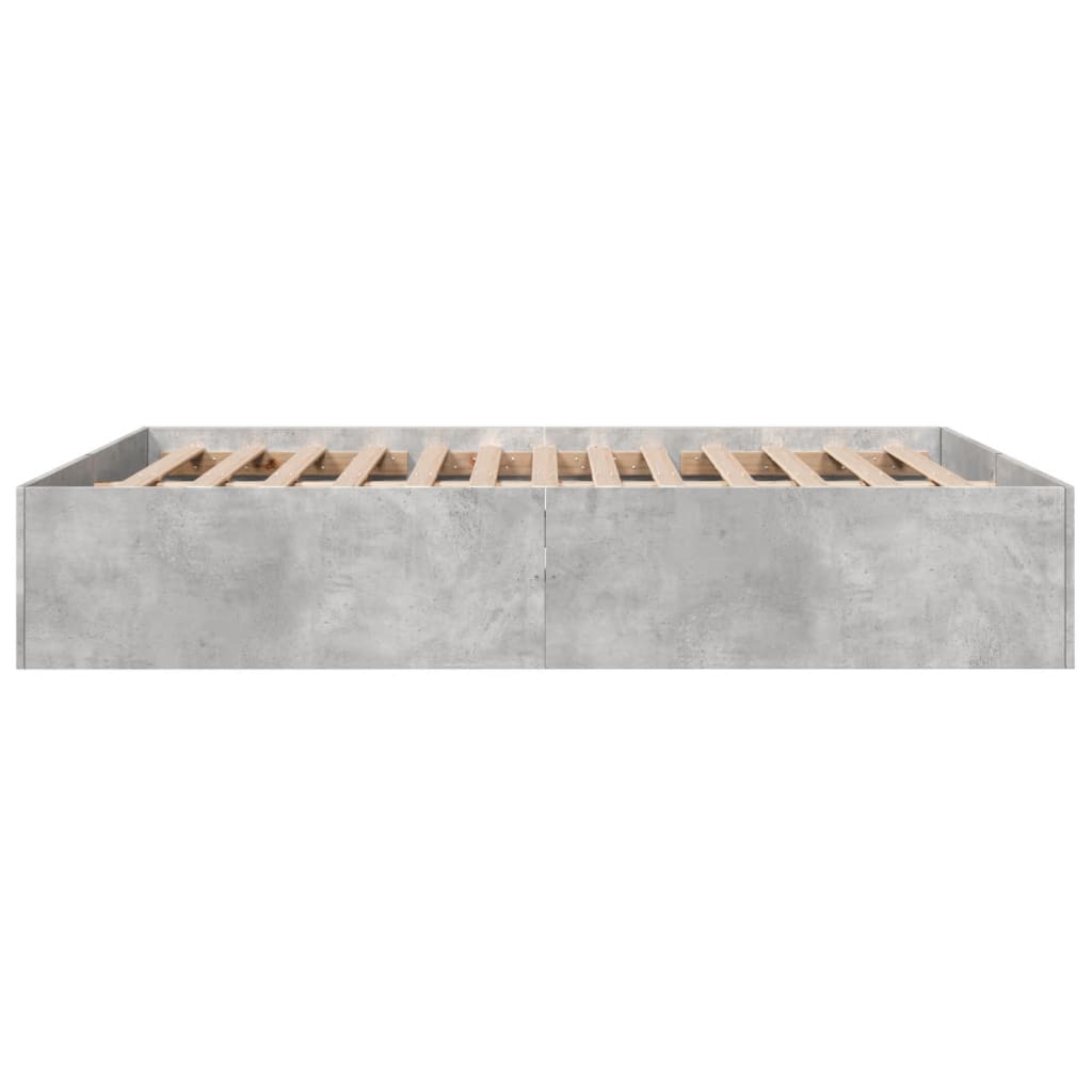 Bettgestell Betongrau 150x200 cm Holzwerkstoff