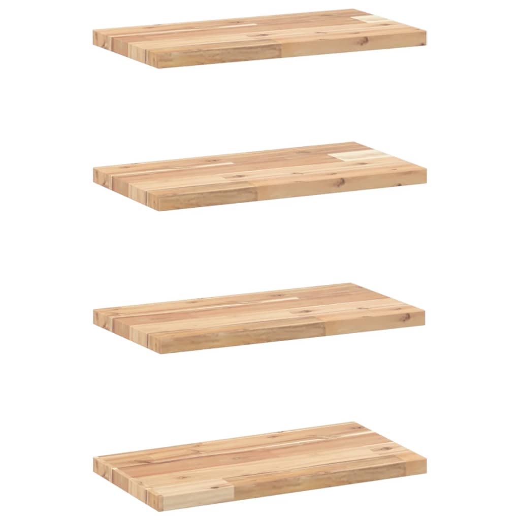 Schweberegale 4 Stk. 60x20x2 cm Massivholz Akazie Unbehandelt