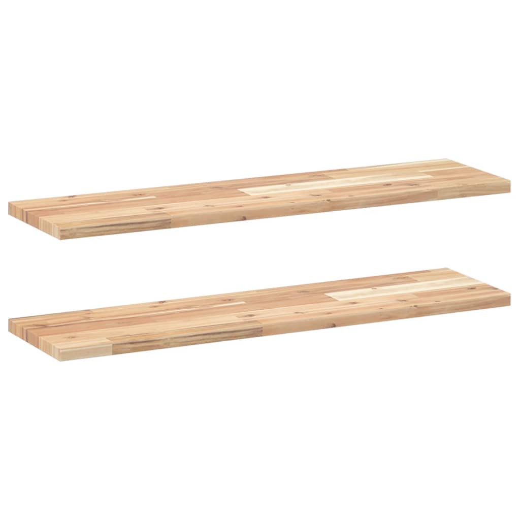 Schweberegale 2 Stk. 100x20x2 cm Massivholz Akazie Unbehandelt
