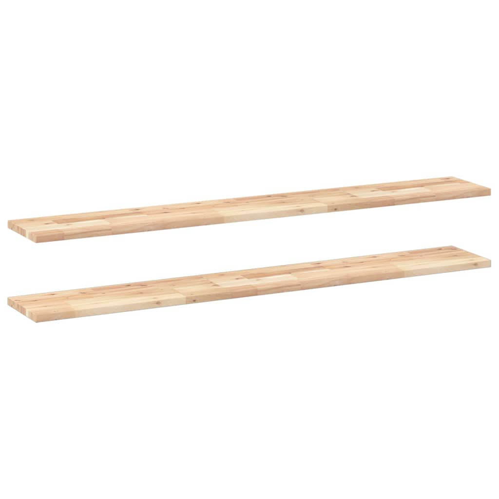 Schweberegale 2 Stk. 120x20x2 cm Massivholz Akazie Unbehandelt