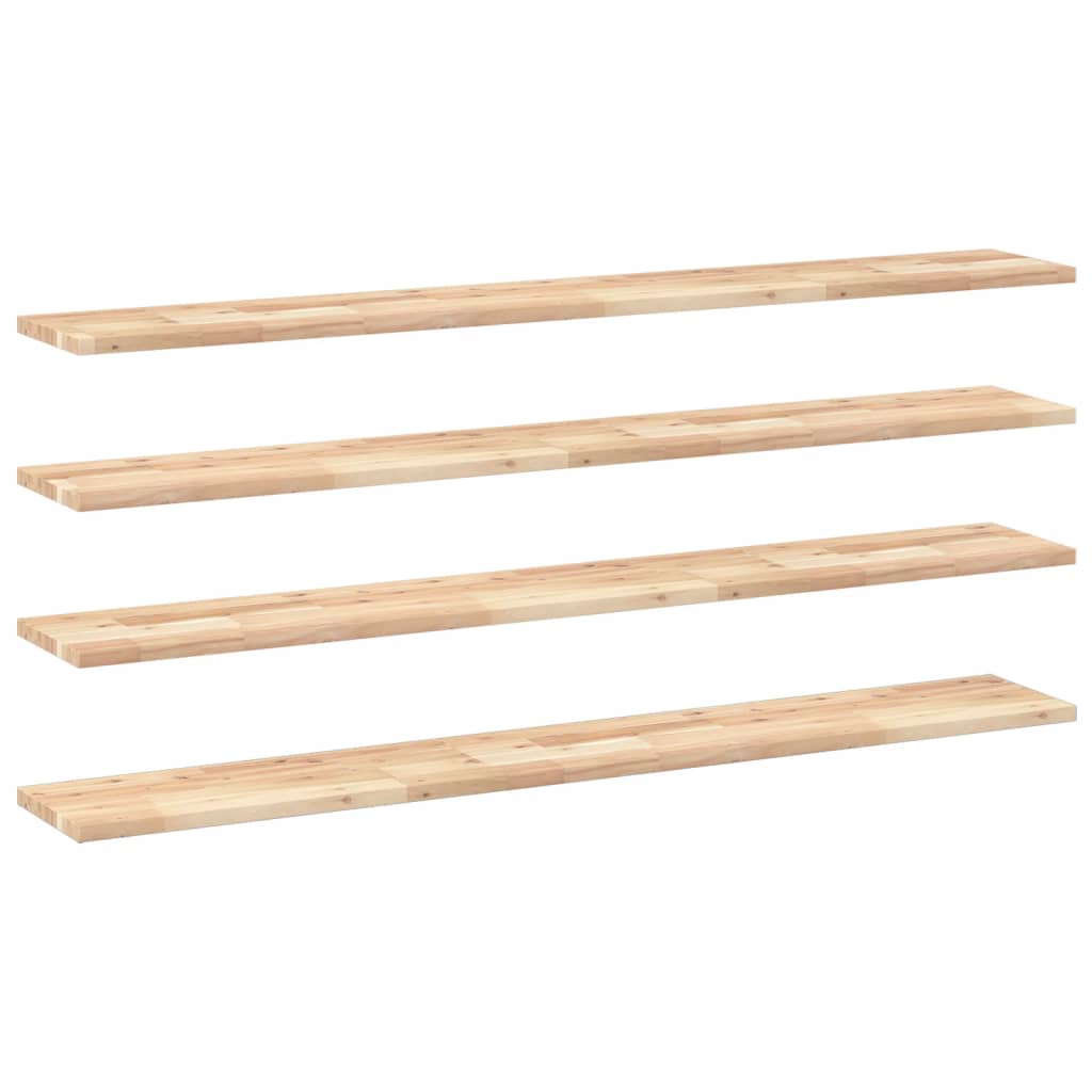 Schweberegale 4 Stk. 120x20x2 cm Massivholz Akazie Unbehandelt