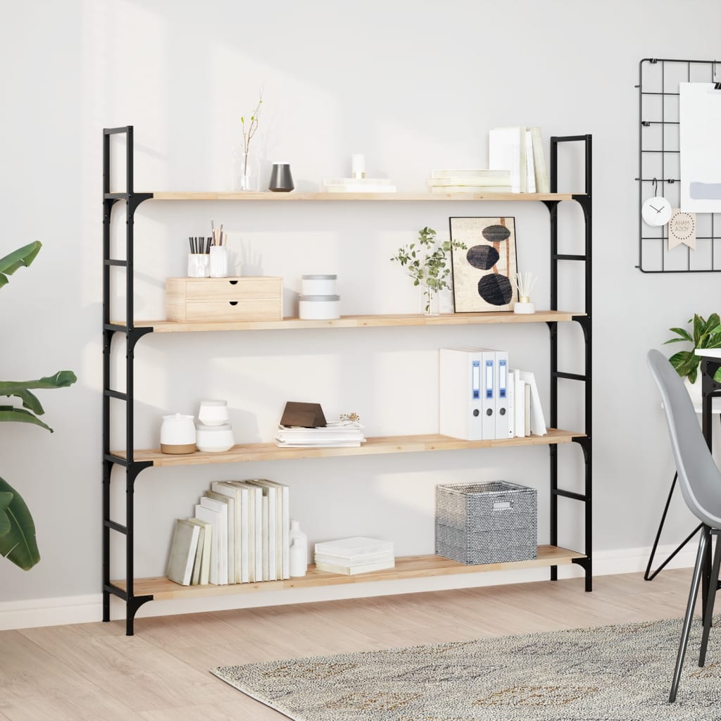 Schweberegale 4 Stk. 140x20x2 cm Massivholz Akazie Unbehandelt