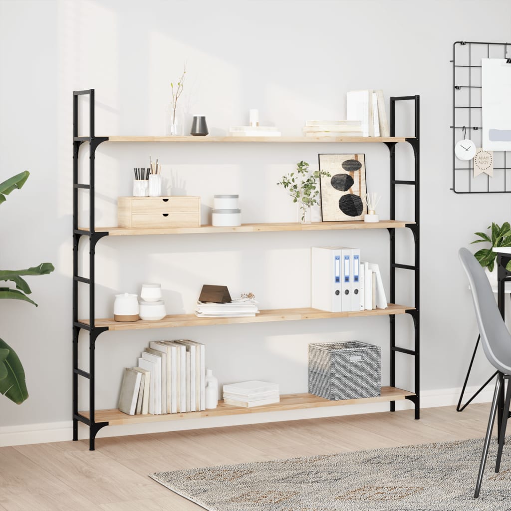 Schweberegale 4 Stk. 160x20x2 cm Massivholz Akazie Unbehandelt