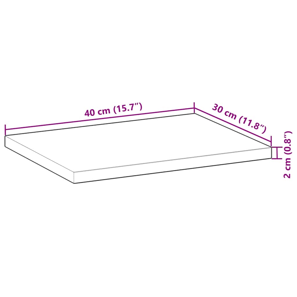 Floating shelves 2 pcs. 40x30x2 cm solid acacia wood untreated
