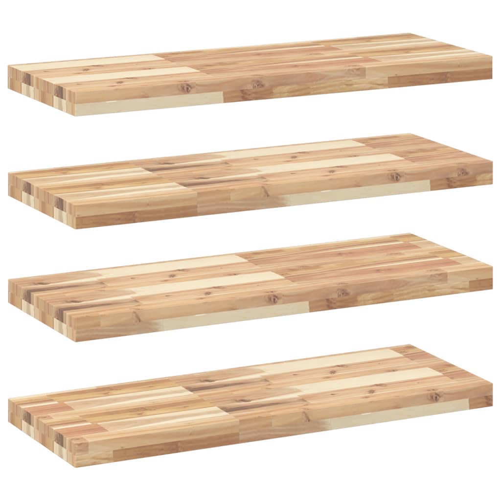 Schweberegale 4 Stk. 80x30x4 cm Massivholz Akazie Unbehandelt