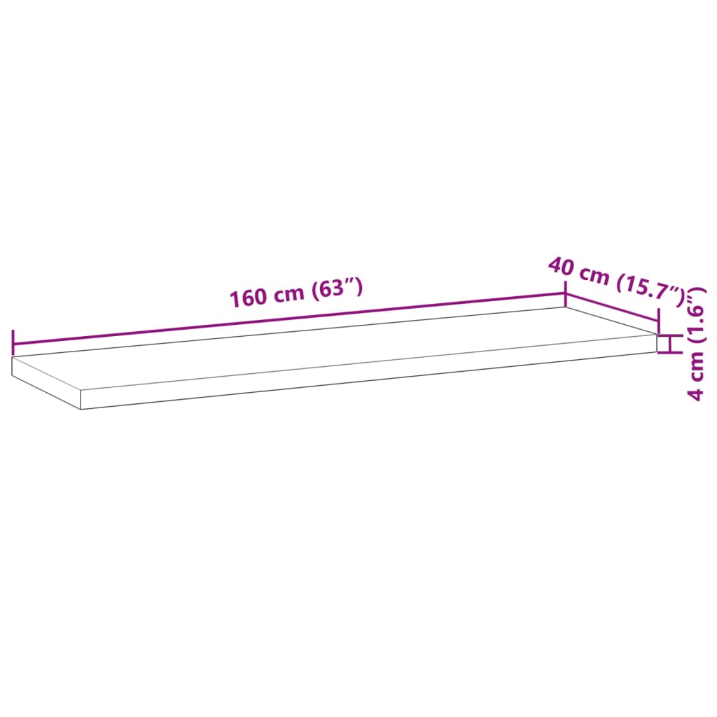 Schweberegale 4 Stk. 160x40x4 cm Massivholz Akazie Unbehandelt