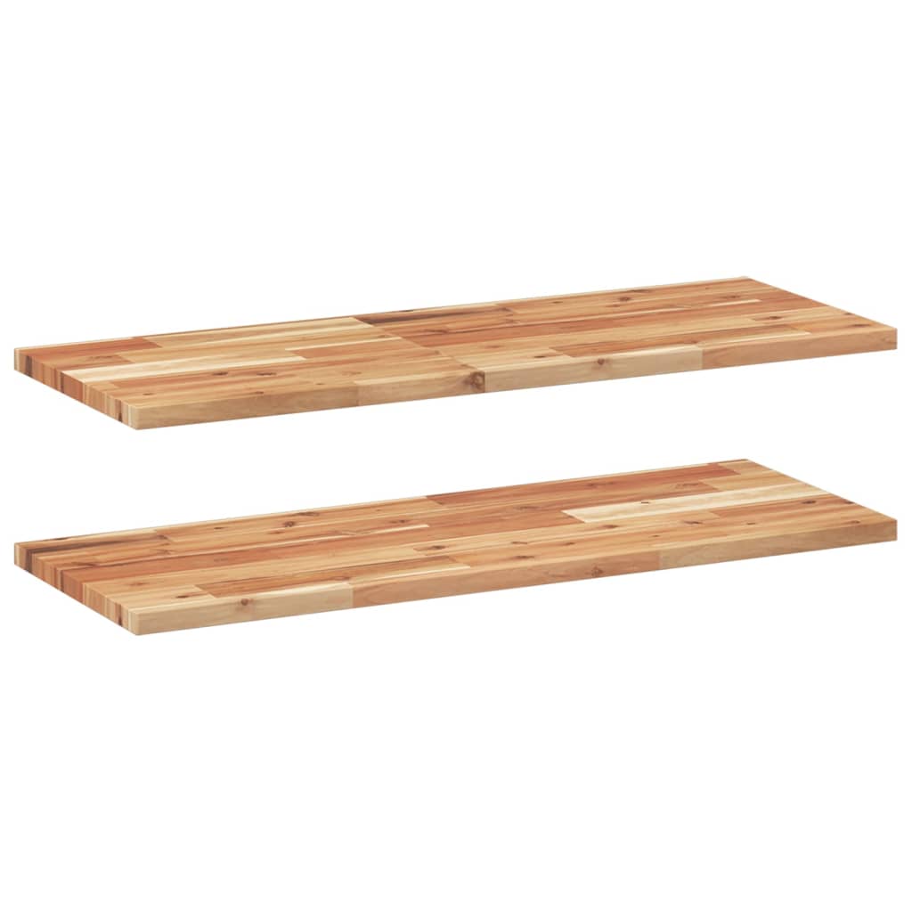 Schweberegale 2 Stk. 100x30x2 cm Massivholz Akazie Ölbehandelt
