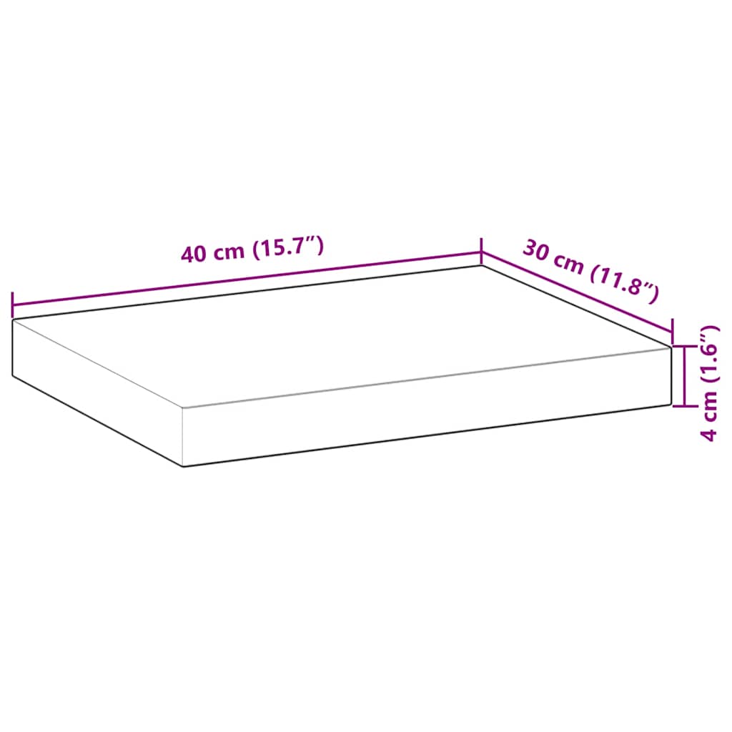 Schweberegale 2 Stk. 40x30x4 cm Massivholz Akazie Ölbehandelt