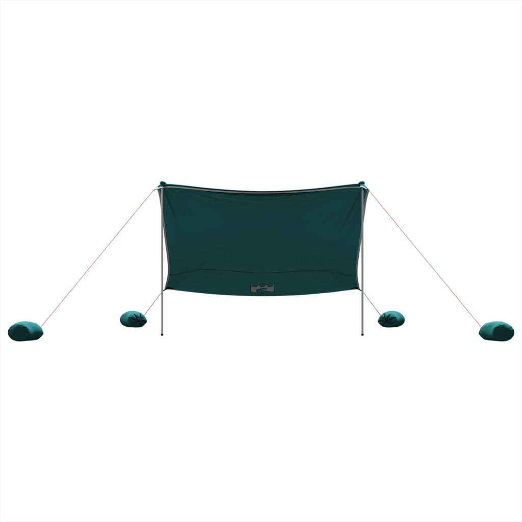 Beach Shade Tent with Sandbags Green 304x300 cm