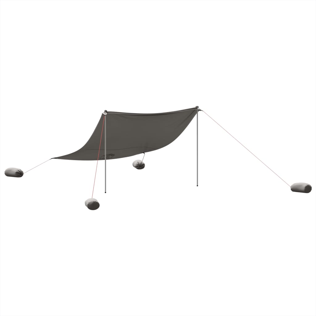 Beach Shade Tent with Sandbags Grey 304x300 cm