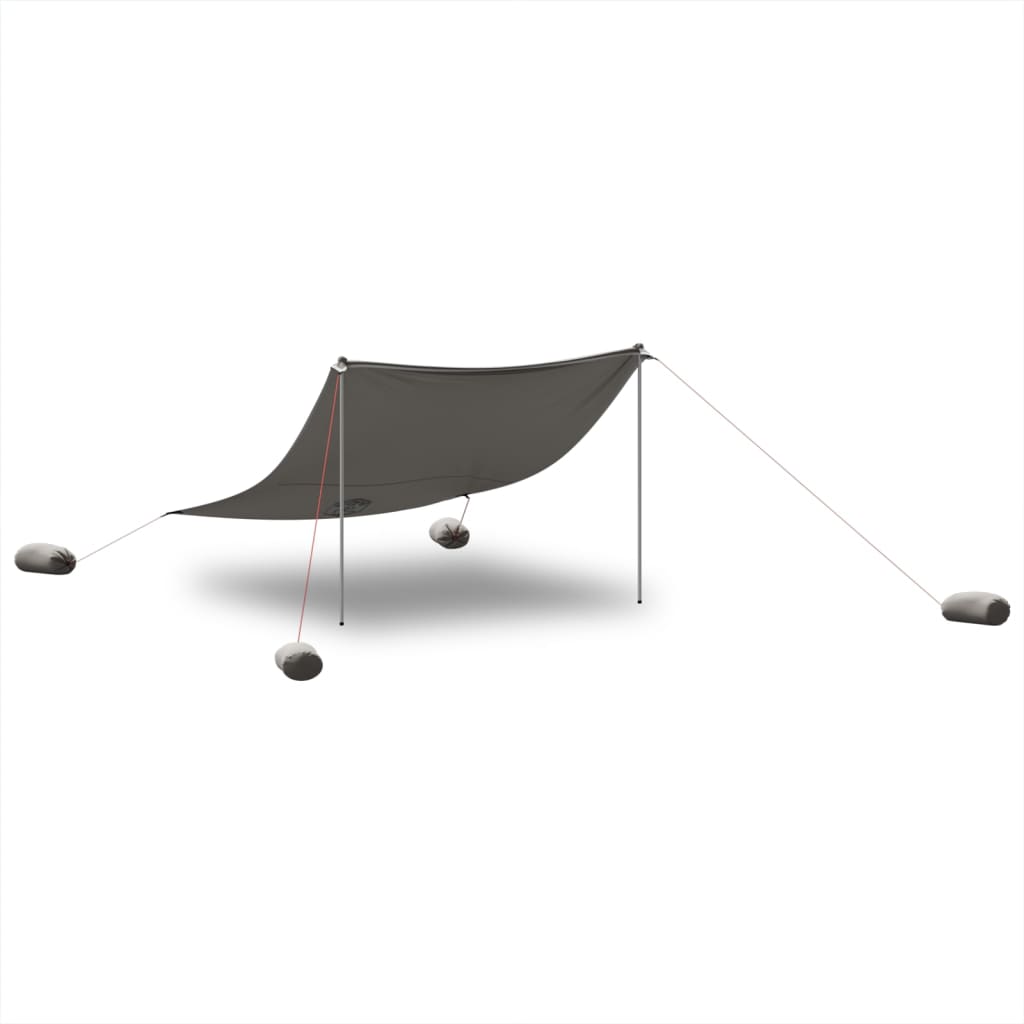 Beach Shade Tent with Sandbags Grey 304x300 cm