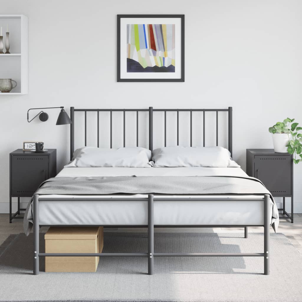 Tables de chevet 2 pcs. Noir 36x39x60,5 cm en acier